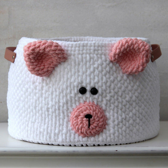 

Teddy Basket Stor med PU Læderbunde
1