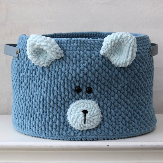 

Teddy Basket Stor med PU Læderbunde
2