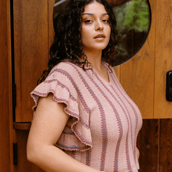 

Dalle de Verre - Top med Flæseærmer
11