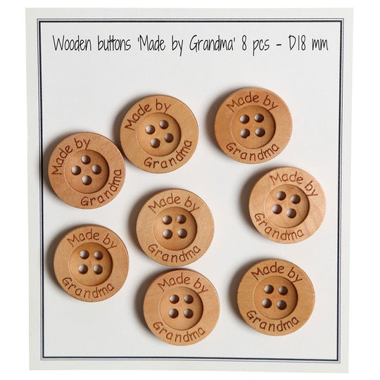 Træknapper - Made by Grandma - 18 mm - Go Handmade