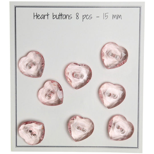 Hjerte Knapper - 8 stk. - Go Handmade