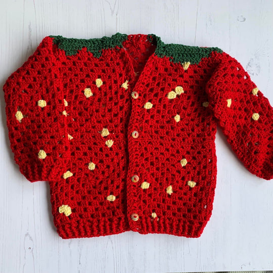 Strawberry - Børnecardigan
