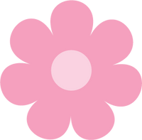 Pink flower with a white center on a white background