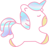 Colorful unicorn outline on a white background