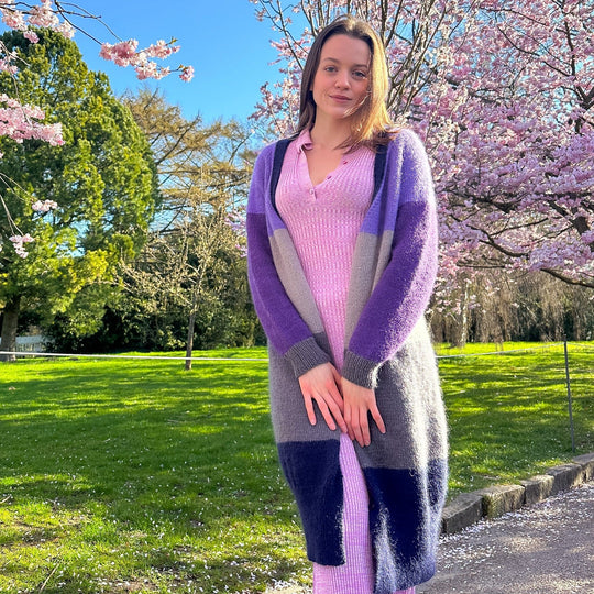 Brede Striber - Lang Cardigan