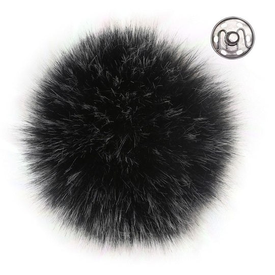 Pompon m/knap, Mørk Grå - Go Handmade