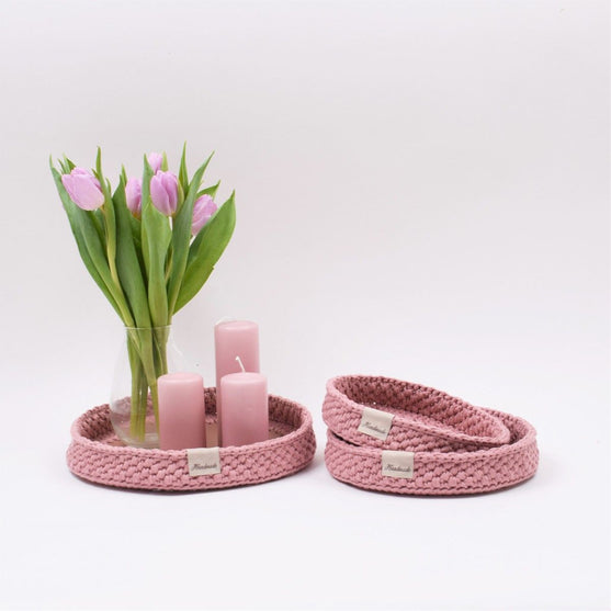 

Dekorationsbakke med rund læderbund
1