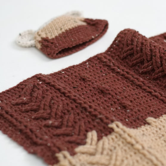 

Happy Bear - Babytæppe og Hue
3