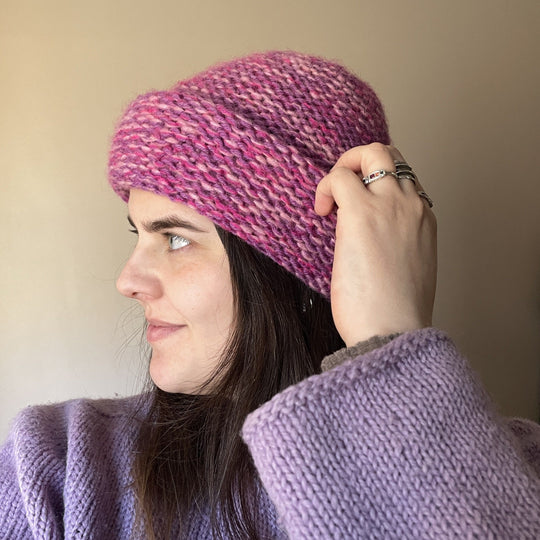 Ultra Easy Garter Stitch Beanie - Hue